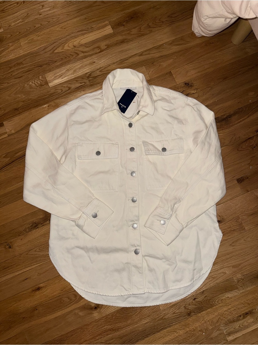 NWT Parke x Target Cream Oversized Button-Front Jacket - Picture 4 of 8